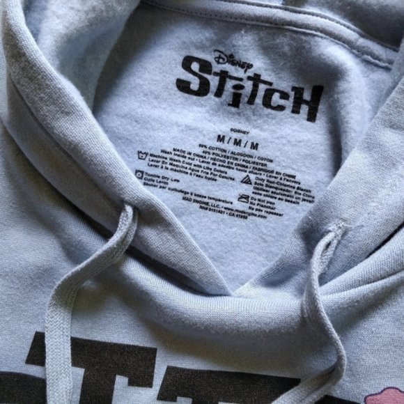 Disney Pale Blue Stitch Graphic Hoodie sz XS / M - Picture 3 of 4